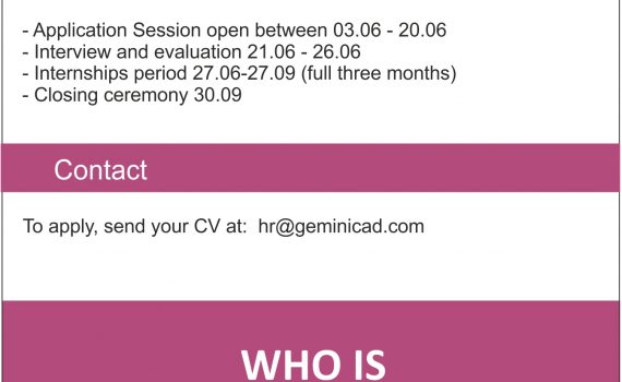 Summer internships Gemini CAD Systems